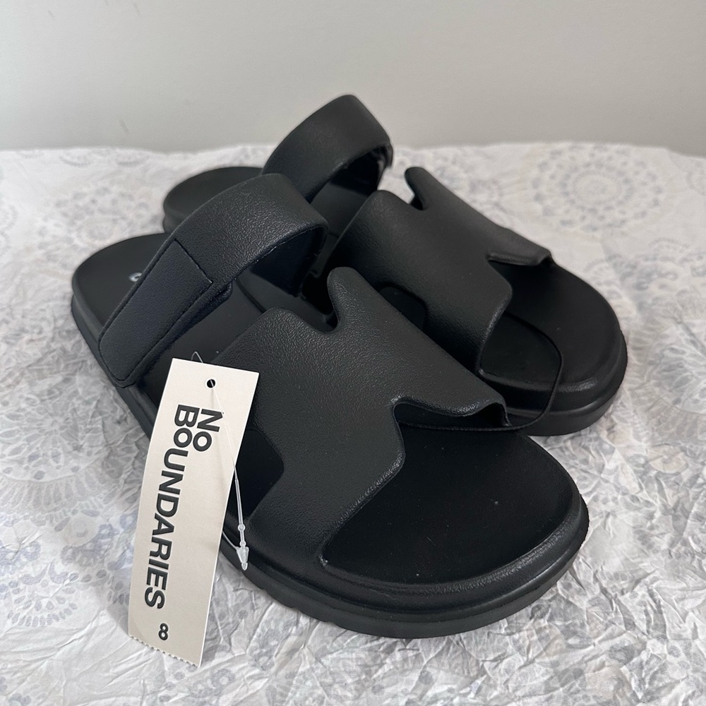 No Boundaries Black Slide Sandals